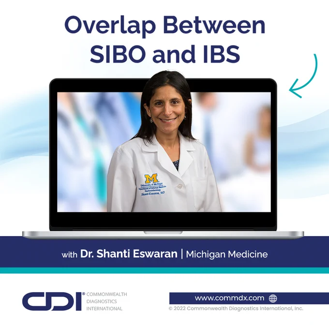 Dr. Shanti Eswaran from Michigan Medicine discusses the overlap between SIBO and IBS during a recent IBS Awareness Month GI Community discussion hosted by CDI.