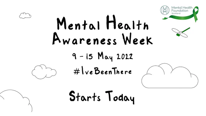 Image of clouds and text reading Mental Health awareness week