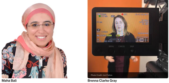 Screenshot of keynotes Maha Bali and Brenna Clarke Gray from https://otessa.org/2022/