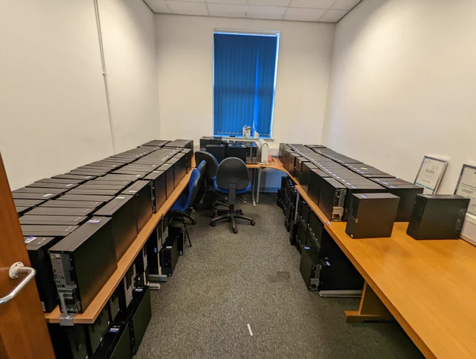 Wiped clean machines ready to be used by local schools