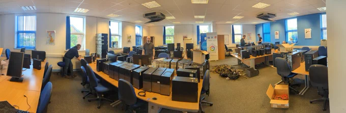 Whole room set up for cleaning machines. 