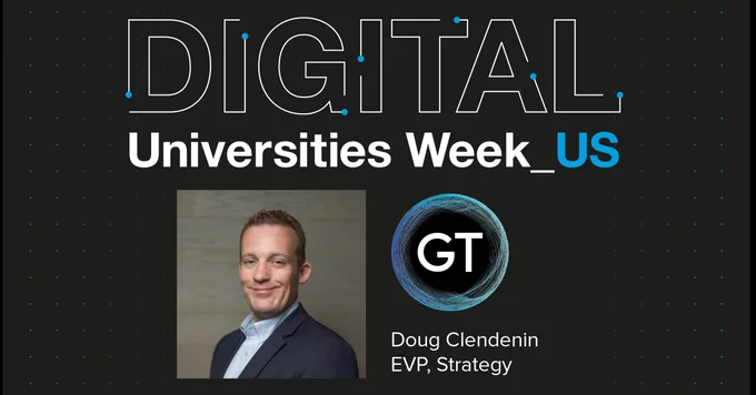 Digital Universities Week logo with image of Doug Clendenin and GT logo