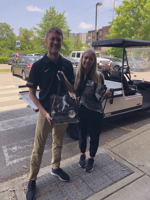 Image of Jacob and Amber dropping off prizes at the Martin Professional Development Center.