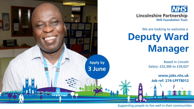 Don't miss out on the chance to apply for a Deputy Ward Manager role on our Charlesworth Ward in Lincoln. This is a permanent and full-time band 6 role that pays £32,306 to £39,027. You have until 3 June to apply. Apply and find out more at https://bit.ly/3asxkh6