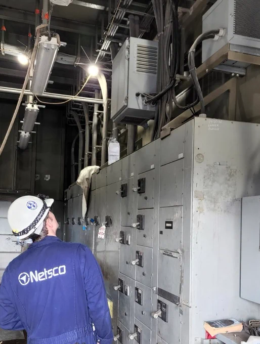 NETSCo a thorough understanding of the current technologies used in the operation, maintenance, analysis, and management associated with the equipment and systems on board a variety of vessel types. This is one of our engineers performing electrical system inspection onboard a client’s ship.

