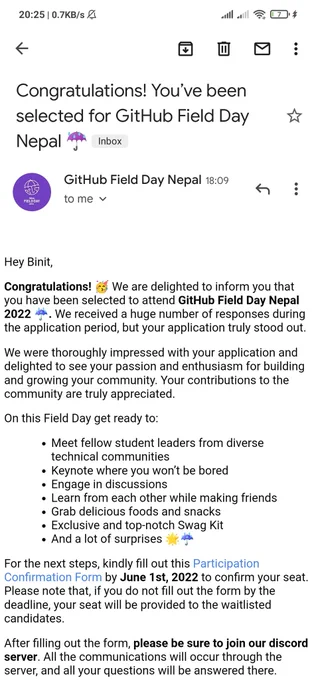 I will be attending GitHub Field Day Nepal on June 26 this year. 🚀 #GitHubFieldDay #GitHubFieldDayNepal 