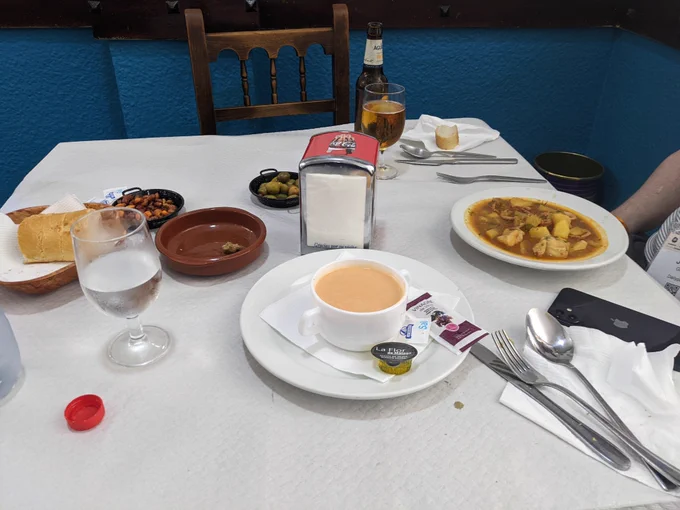Gazpacho and fish stew