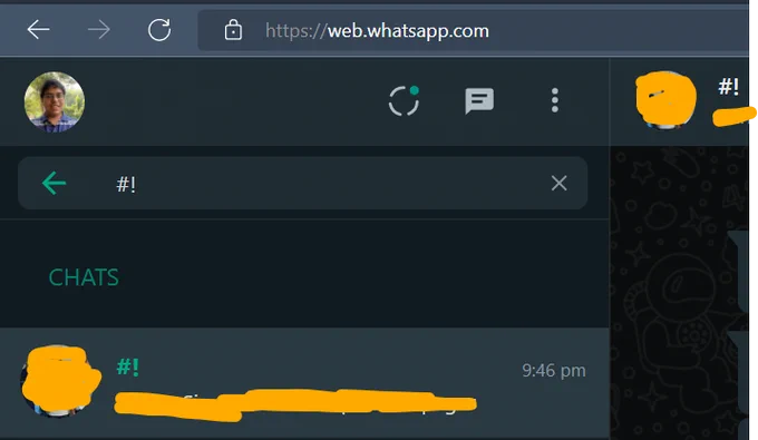 WhatsApp Web Screenshot - Regex Search Working