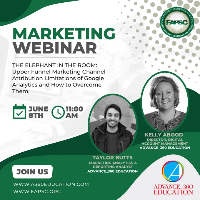 THE ELEPHANT IN THE ROOM: Upper Funnel Marketing Channel Attribution Limitations of Google Analytics and How to Overcome Them

Google Analytics is a powerful tool for understanding how your marketing channels are working and where to optimize them. However, it does have some severe limitations and a major Achilles heel when it comes to upper-funnel marketing channel attribution. In this webinar intended for anyone who accesses Google Analytics, we’ll discuss its limitations, how to supplement your data to help overcome them, and gain a deeper understanding of how your marketing dollars are working for you.

https://www.a360education.com/advance-360-education-fapsc-limitations_ga/u3eda73e0705b158cbb0811654a9f3ace-cat10234961-kadvance 360-mod