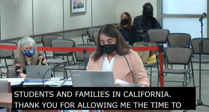 Brooklyn speaks at State Board of Education meeting.