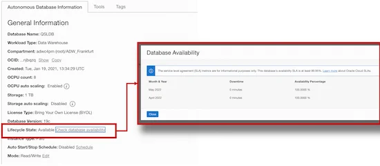 Availability metrics for ADB