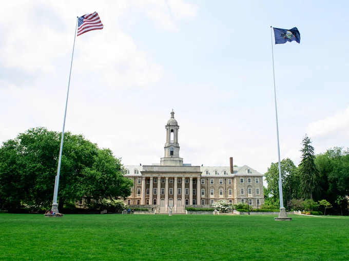 Photo of Old Main building on Penn State campus.