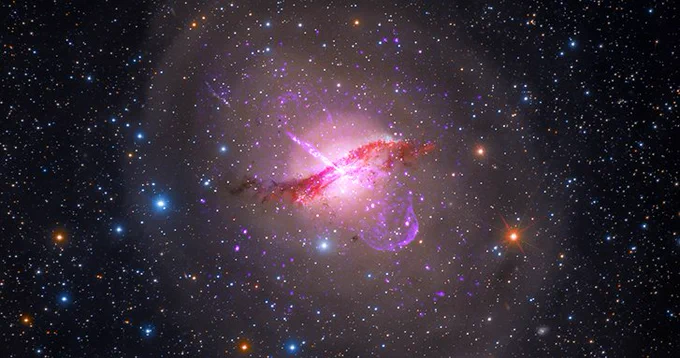 composite image of the active galaxy Centaurus A