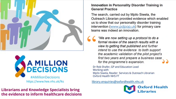 OHFT libraries innovation in Personality Disorder Training in General practice