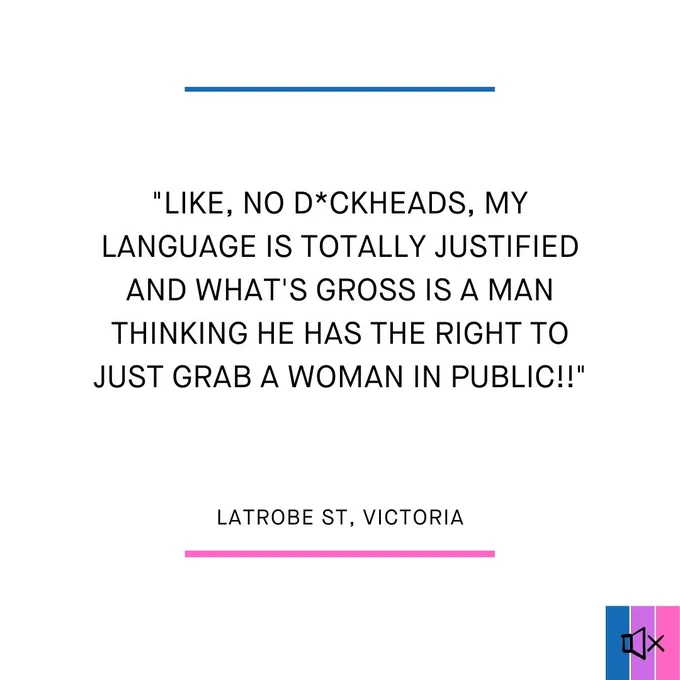 "Like, no d*ckheads, my language is totally justified and what's gross is a man thinking he has the right to just grab a woman in public!!"