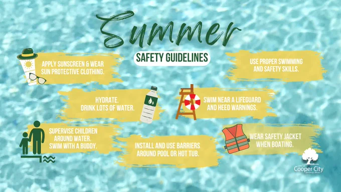 Swimming pool with Summer Safety guidelines