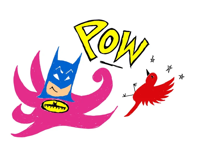 Octopusman punches Literal Robin very hard in the face.