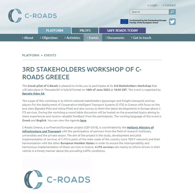 3RD STAKEHOLDERS WORKSHOP OF C-ROADS GREECE