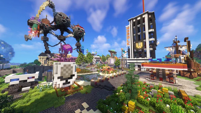 AfterLife SMP Season 4 spawn with iconic builds and a crazed robot!