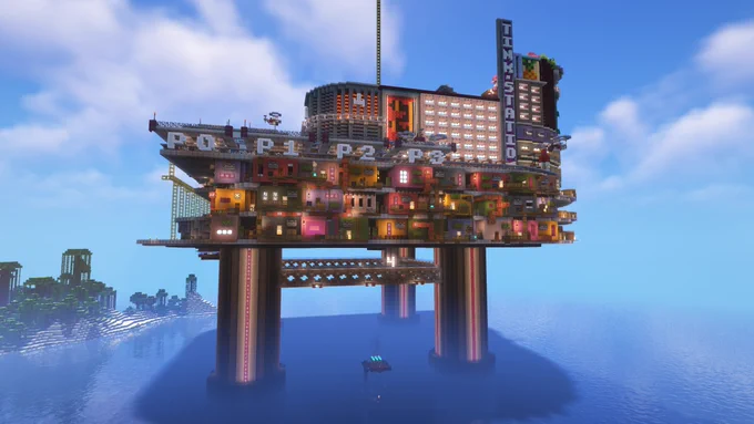One of the bases you can explore! This oil rig of a base is made by tinkfro.