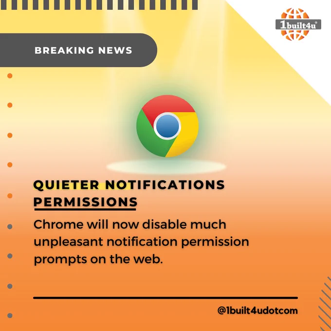 Chrome will now disable much unpleasant notification permission prompts on the web.