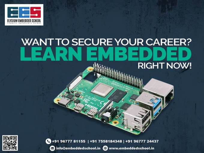 Learn Embedded Courses @ Embedded Schools
Secure your career with our Embedded Courses.
Come as an absolute beginner and become a successful EMBEDDED ENGINEER.👩‍🎓
ELYSIUM EMBEDDED SCHOOL provides professional latest Embedded Systems Skill
📲Ping us: https://m.me/embeddedschool
📲WhatsApp Chat link: https://wa.me/9677781155
👉Book an appointment: https://bit.ly/3AZgUVY
🌏Visit our website: https://embeddedschool.in/
Location: https://g.page/elysium-embedded-school
#embeddedschool #embeddedtraining #traininginstitute #roboticsclass #robotictraining #embeddedcourse #embeddedsoftware #PIC #microcontroller #rasberry #sensory #trainingcenter #courses2022 #rasberrypi #picomicrocontroller #Firmware #firmwareengineer #embeddedcourse #picomicrocontroller #raspberrypi #embeddedschool