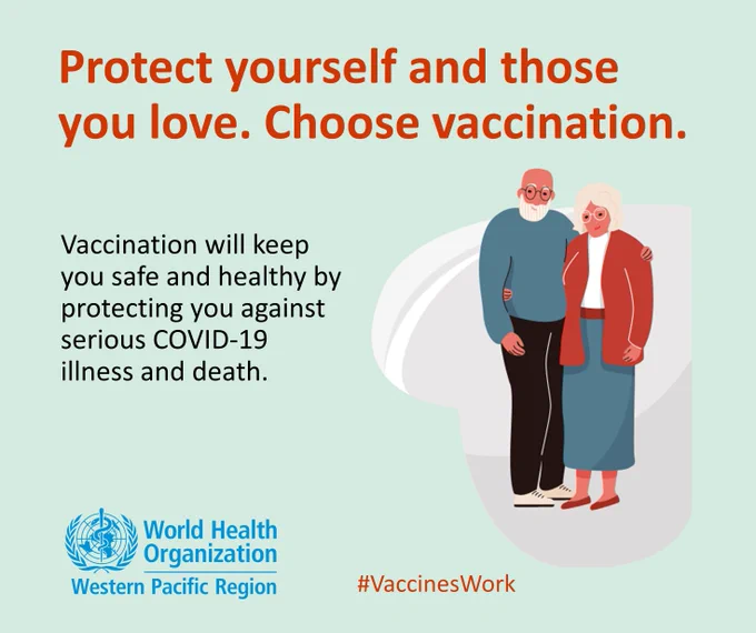 Illustration with text that says protect yourself and those you love. Choose vaccination. Vaccination will keep you safe and healthy by protecting you against serious COVID-19 illness and death