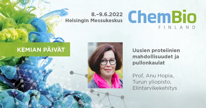 Kuvassa ChemBio Finalnd: Prof. Anu Hopia, Turun yliopisto, Elintarvikekehitys