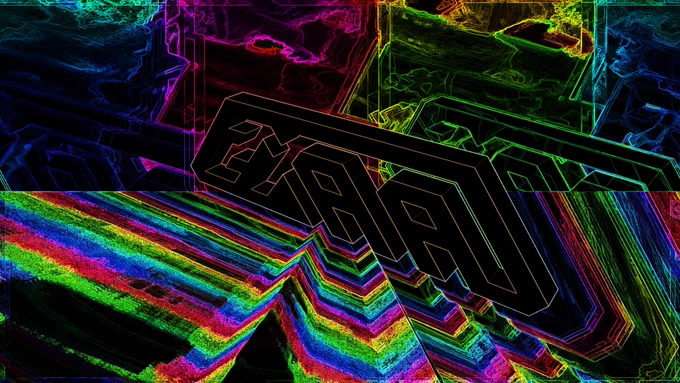 2xAA graphic logo with hue shifted distortion and feedback