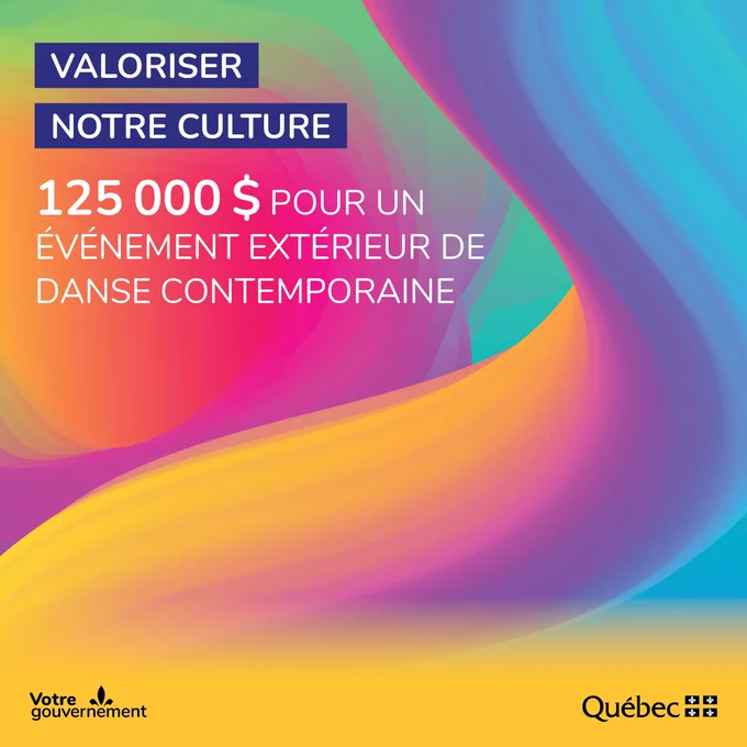 #communiqué
[Rayonnement de la culture québécoise] 
125 000 $ pour faire briller la danse contemporaine québécoise. 

Détails: https://bit.ly/3NO2X2Z #CultureQc #DanseQc