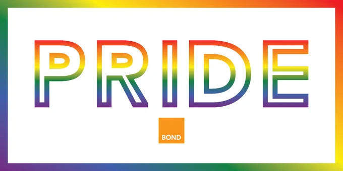 Graphic: The word “PRIDE” is bubble lettered, outlined in rainbow colors. Message Text: “At BOND, we continue our commitment to create an inclusive workplace for all. We raise this awareness in hopes that it encourages inclusiveness. Wishing everyone Happy Pride Month all month long!”