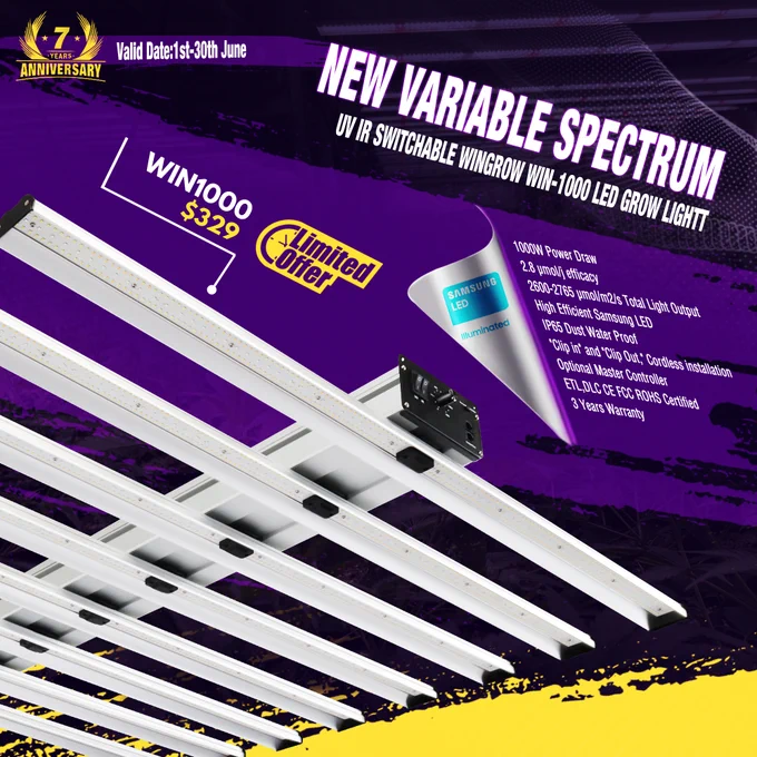 New Horticulture Indoor Plant 1000W Adjust Spectrum UV IR Switch Commercial Dimmable Full Spectrum Led Grow Light Lamp Bar
