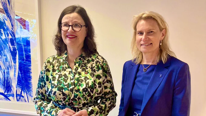 Utbildningsminister Anna Ekström och Katarina Bjelke.