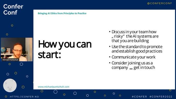 How to get started with the ethical application of machine learning systems? Here are the first steps: 
- discuss the risks of you system
- communicate your work