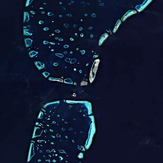 Space image of the Maldives