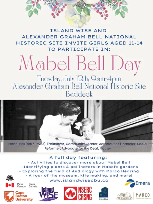 Activities include

games to learn about Mabel Bell and other trailblazing Women in Science
explore plants and pollinators in Mabel Bell's reconstructed gardens
learn more about the science of hearing and sound
build a human food web
build and fly a kite (weather permitting!)
participants' families can join for a free tour of the museum at the end of the day
lunch is provided
This event is FREE although pre-registration is required.