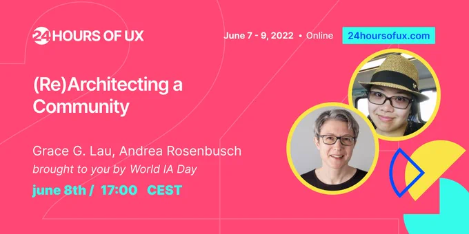 Grace Lau and Andrea Rosenbusch will be speaking about "(Re)Architecting a Community"