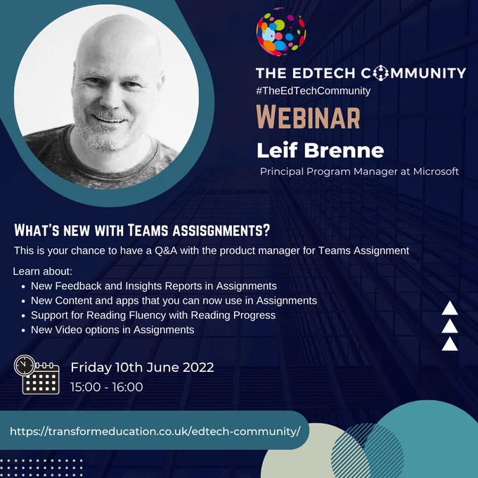Have a Q & A with the Microsoft product manager for Teams Assignments, Leif Brenne. 

Learn about:

New Feedback and Insights Reports in Assignments 
	
New Content and apps that you can now use in Assignments 
	
Support for Reading Fluency with Reading Progress
	
New Video options in Assignments