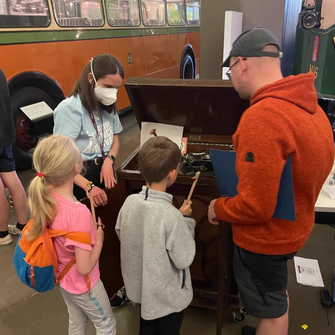 Family engaging in a music activity 
