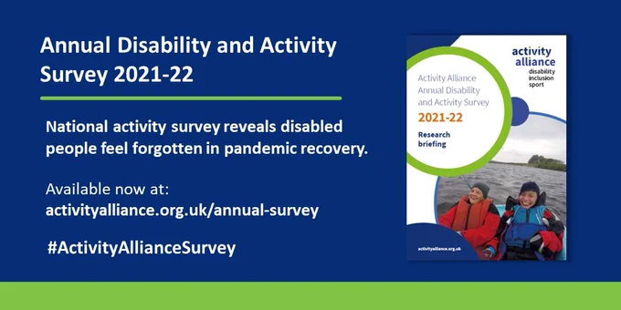Annual Disability and activity Survey 2021-22
Picture showing the cover of the survey and that disabled people feel forgotten in pandemic recovery.