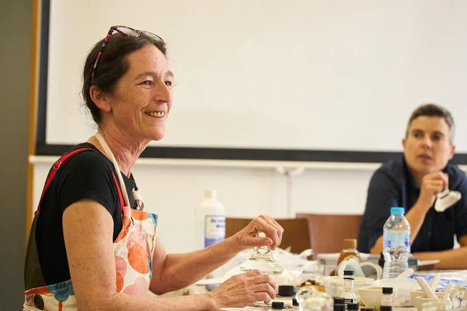 Natural pigment paintmaking workshop in progress at Explore Science Together (credit: Andrew Bailey)