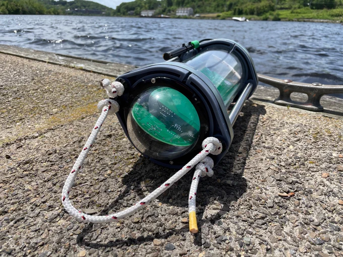 FieldKit Underwater prototype shown at a dock in a marine environment