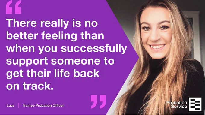 Image of Lucy with quote 'There really is no better feeling than when you successfully support someone to get their life back on track.'