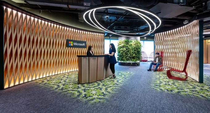Reception area of Microsoft Makati 
