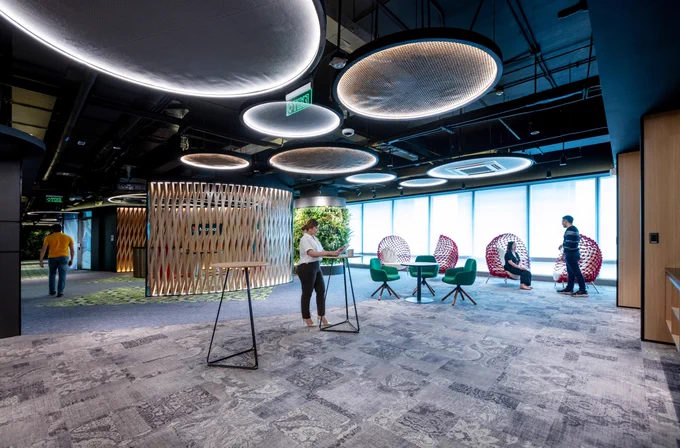 Wider view of reception and lobby area of Microsoft Makati 

