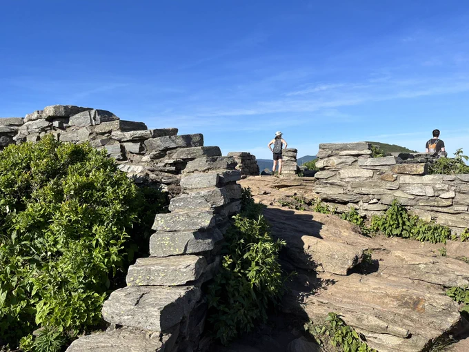 Rock wall at the top of a mountain