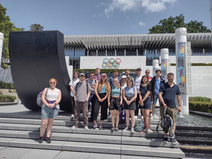 University of Gloucestershire students at the Olympics Museum in Lausanne, Switzerland 