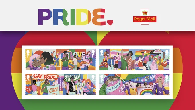 Image of the 2022 Royal Mail Pride Stamps