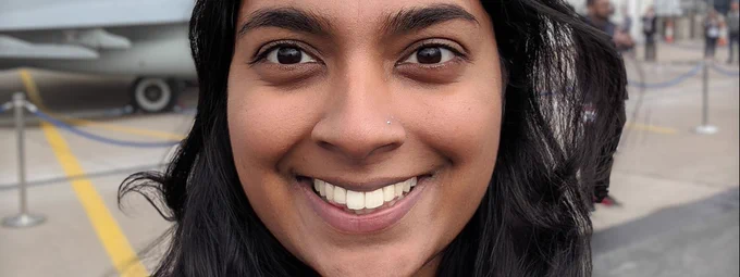 Aerospace Engineer Krystina Pearson-Rampeearee closeup smiling.