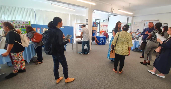 People talking at today’s Employment Event.
